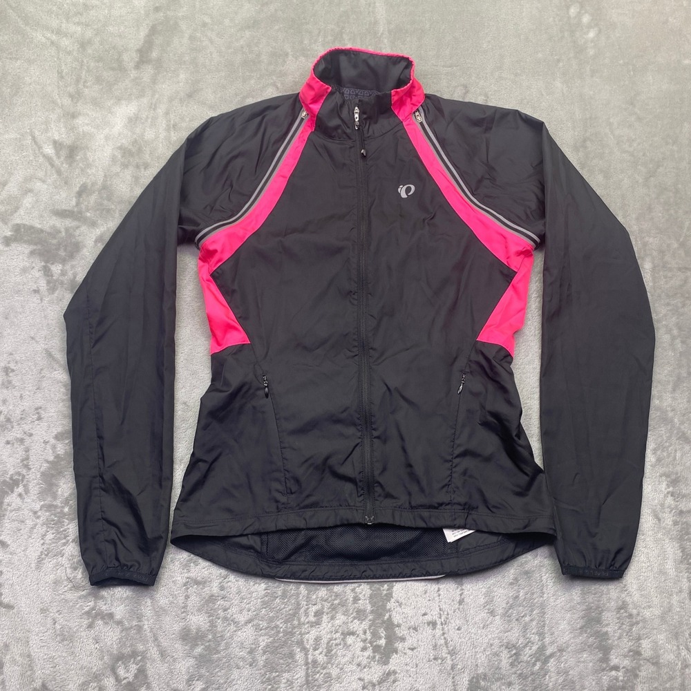 Pearl Izumi Elite Womens Cycling Jacket Black Pink Neon Yellow Reflective Small